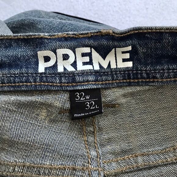 Preme NWOT Distressed Medium Wash Skinny Jeans Men 32 - Picture 9 of 9